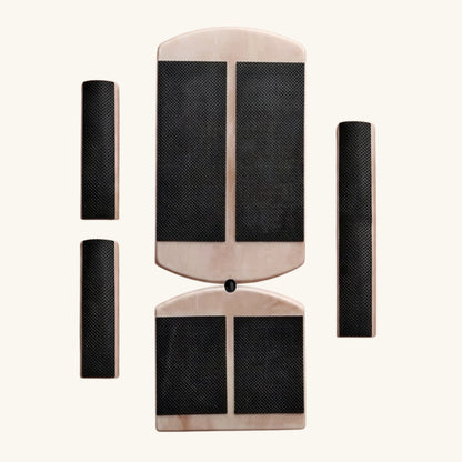 SteadyBloom Balance Board — low solid-wood balance trainer with two independent plates